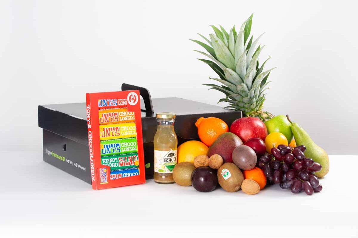 Fruitmand groot Tony chocolonely Fruitmand Tony Chocolonely Proeverijtje