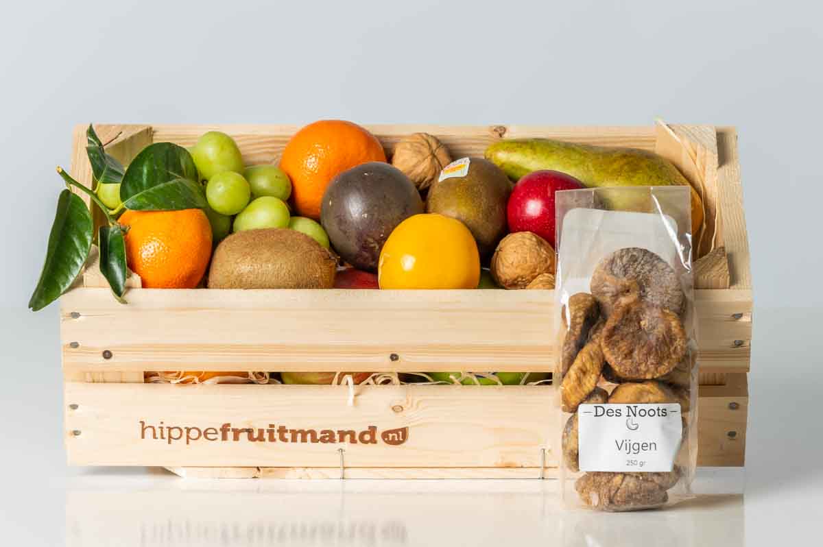 Hippe fruitmand Kist Small vijgen Fruitkist met gedroogde vijgen