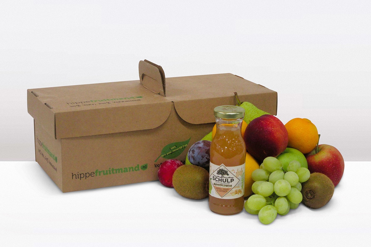 Fruitmand Puur natuur appel peer gembersap fruitmand Puur natuur